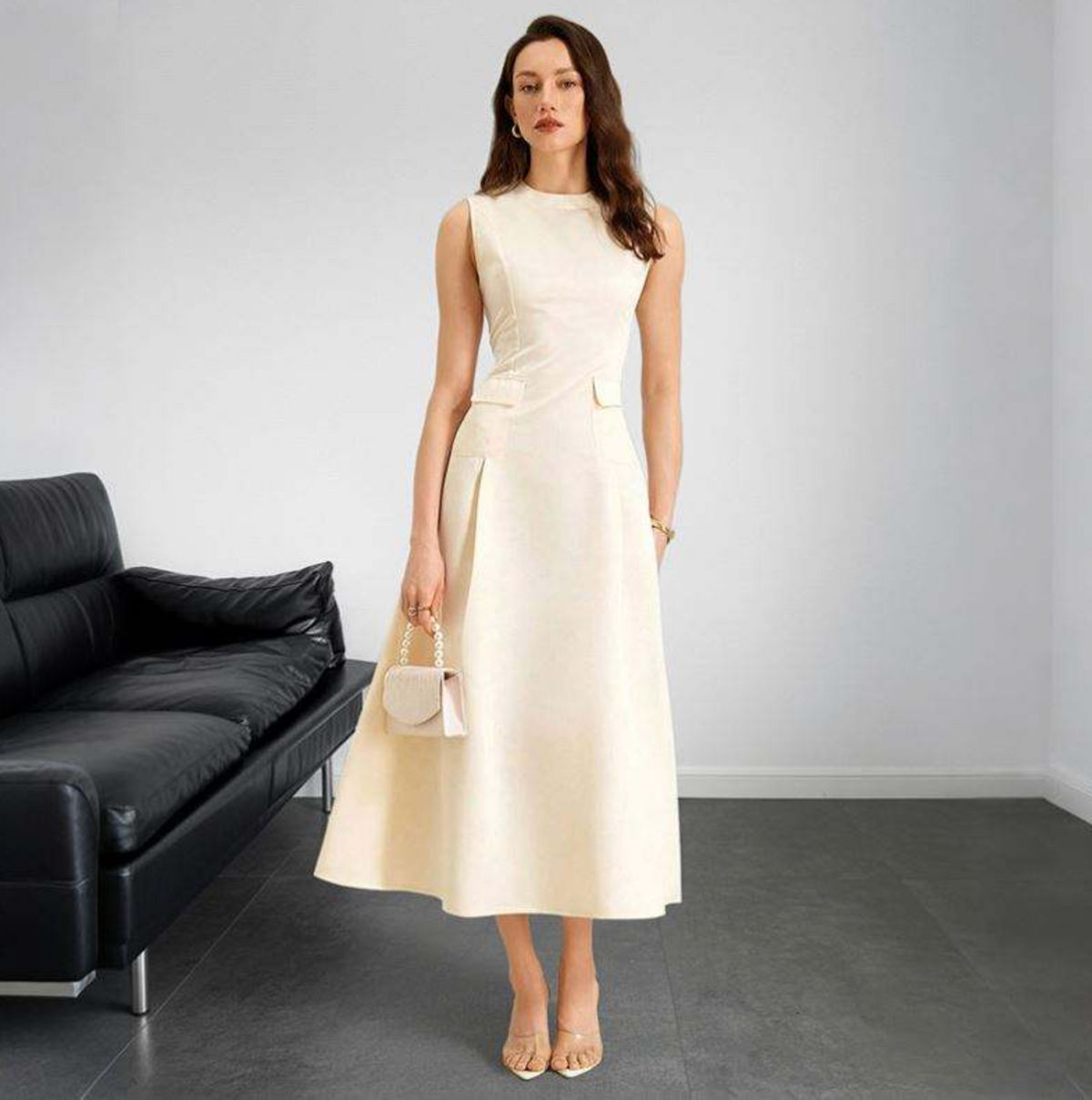 Elegant Flowing Wide-Hem Long Dress